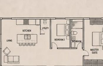 Floor plan, two-bedroom design