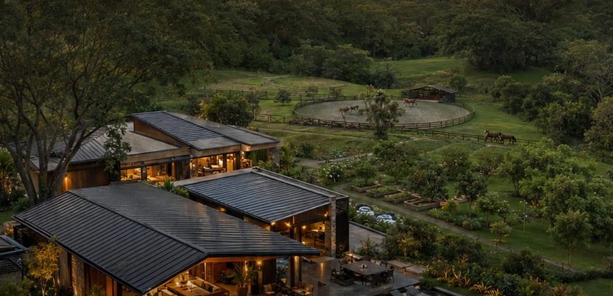 Private estate design — Quality Homes By The Black Sheep, Nicoya Peninsula Costa Rica. Luxury home with horse facilities, pool and tropical landscaping.